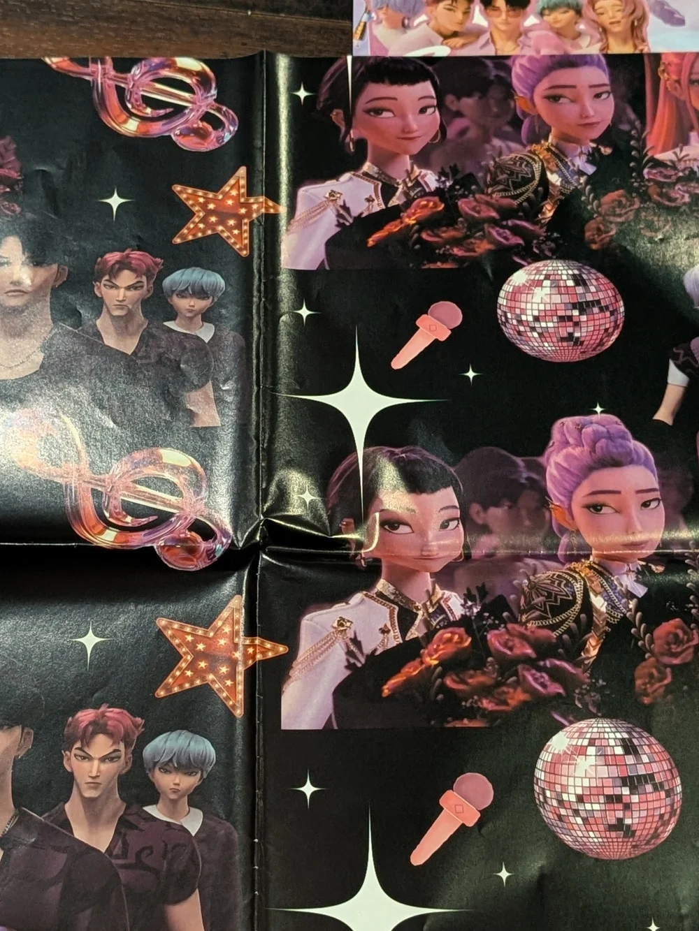 3 K-pop Demon Hunters Party Wrapping Paper Sheets
